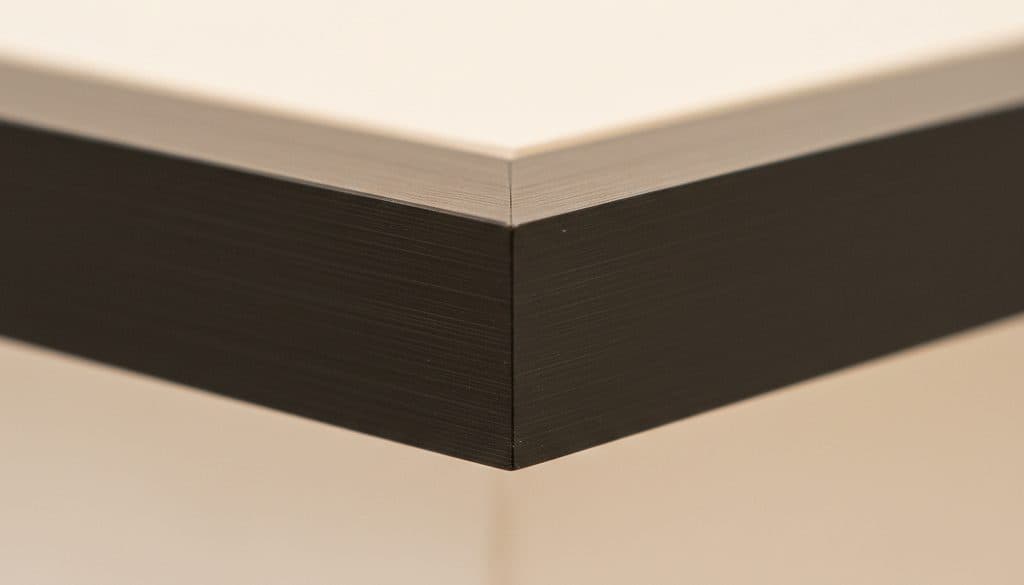 Macro of brushed aluminium with soft directional grain.