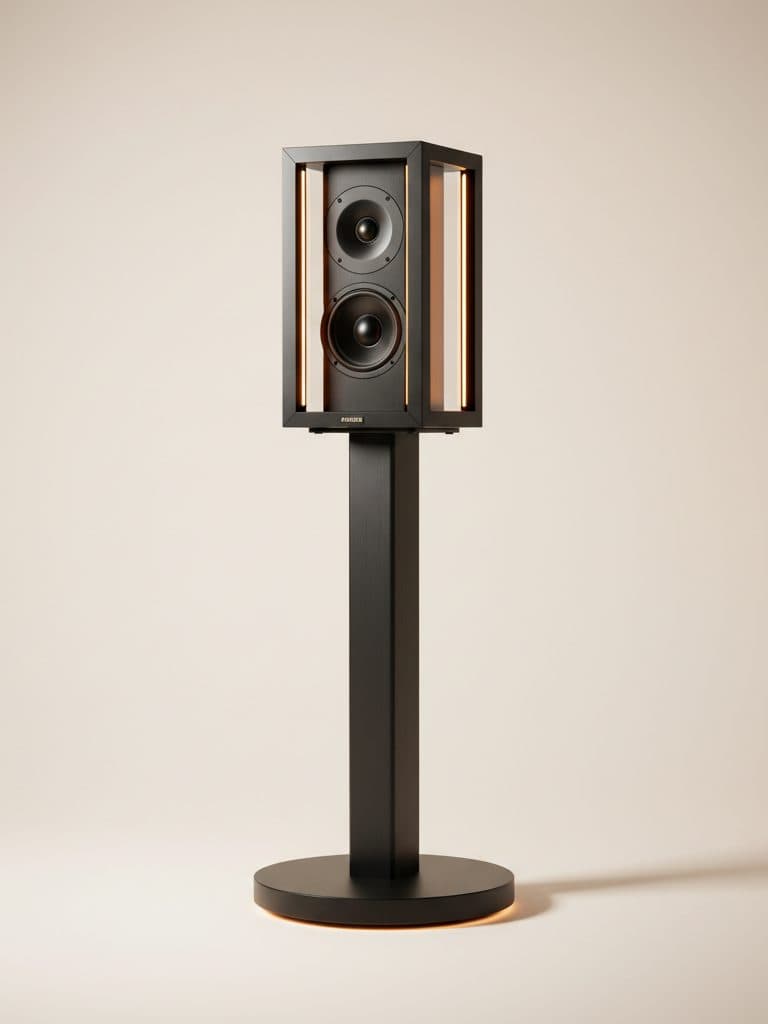 AUREN aluminium floor stand on a paper background.